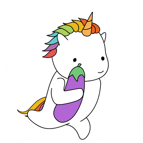 Unicornio Running With Eggplant GIF