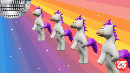 Unicorns Dancing Under Disco Ball Dann Go