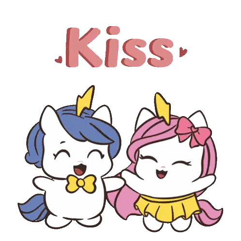 Unicorns Standing Next To Kiss