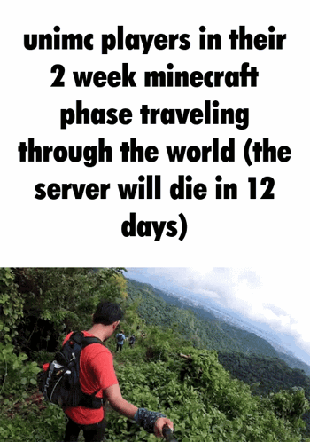 Unimc Players in Their 2 Week Minecraft Phase Traveling Through the World