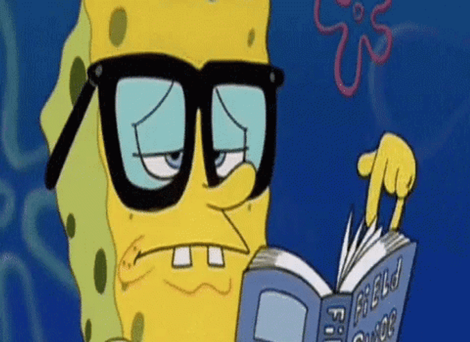 Unimpressed Nerdy Spongebob GIF