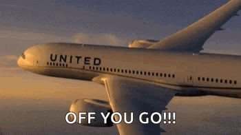 United Airlines Plane Off You Go