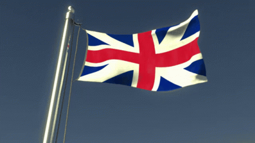 United Kingdom Flag On Flagpole GIF