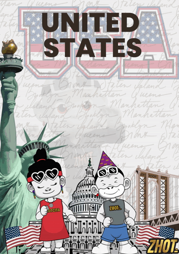 United States Poster With Statue Of Liberty GIF