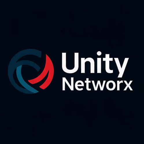 Unity Networkx Logo Blue and Red Circle