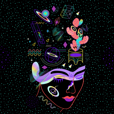 Universe Face Paint Art GIF