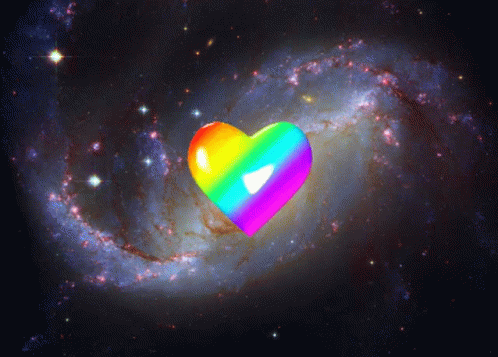Universe Galaxy Rainbow Heart GIF