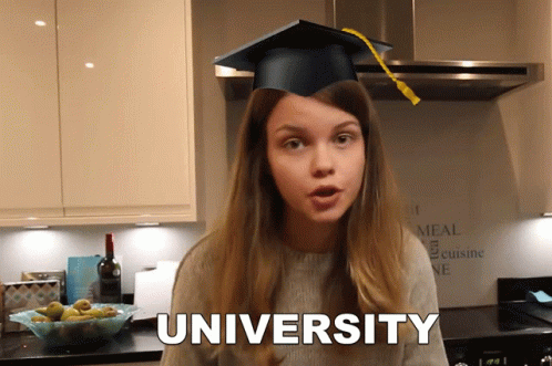 University Graduation Cap Hannah Golden GIF