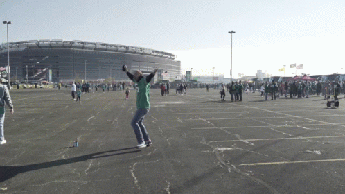 University Of Miami Fan Outside Stadium GIF
