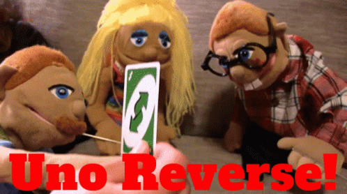 Uno Reverse Puppets Playing GIF