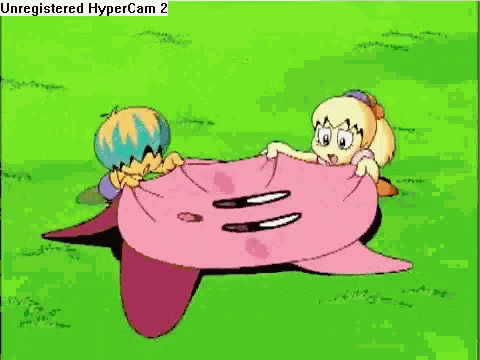 Unregistered Hypercam 2 Cartoon Character Laying on Ground