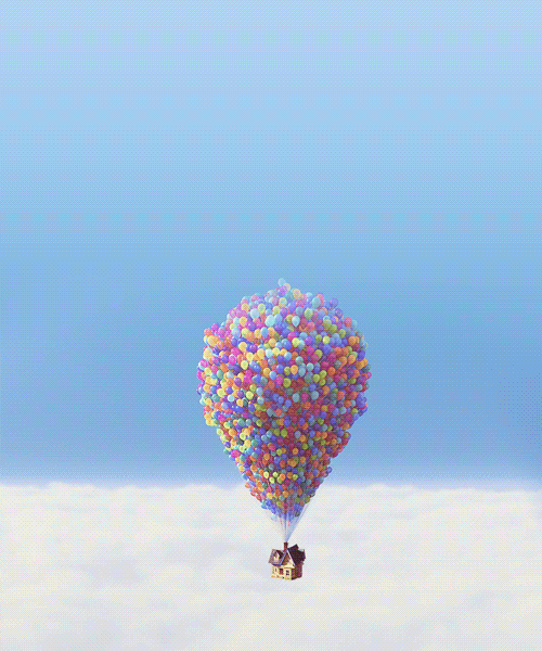 Up House Floating Above Clouds GIF