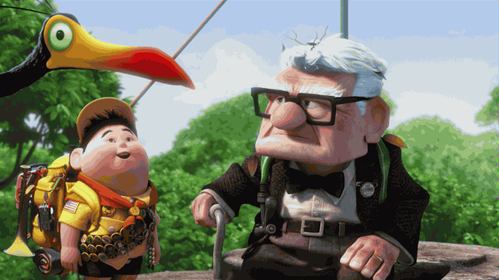 Up Russell And Carl Heartwarming Moment GIF