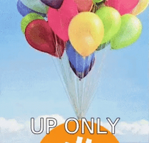 Up Balloons Bitcoin Floating Away GIF