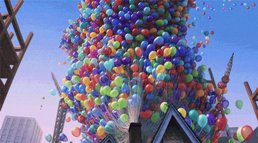 UP Pixar Balloons House GIF