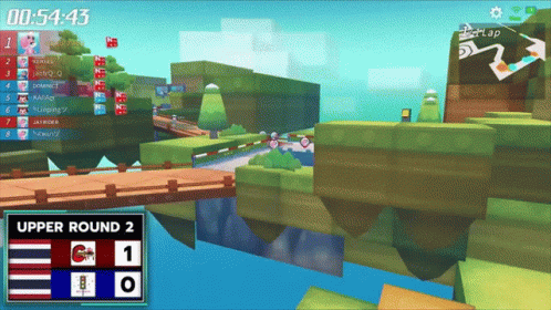 Upper Round Race on Video Game Screen