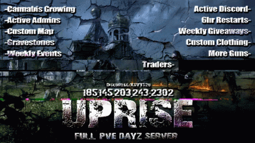 Uprise Full PvE DayZ Server Advertisement