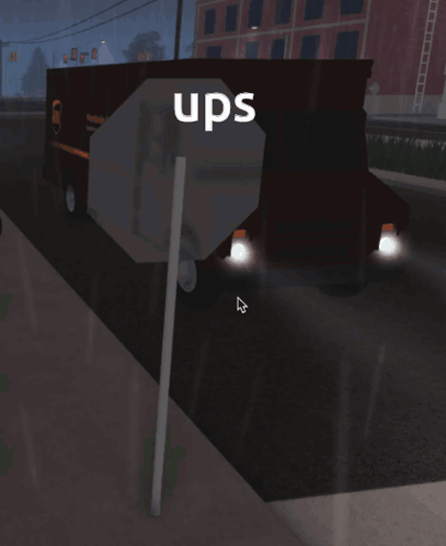 UPS Truck Passing Stop Sign