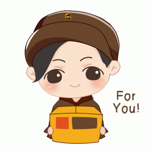 UPS Worker Holding Box