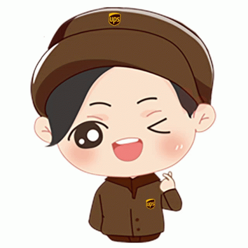Ups Worker With Heart Face
