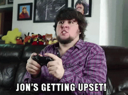 Jon Getting Upset With The Game GIF