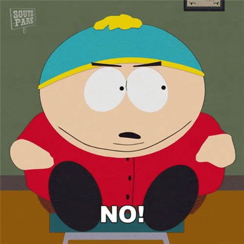 Upset Eric Cartman Saying No GIF