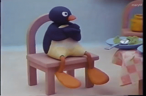 Upset Pingu Sitting GIF