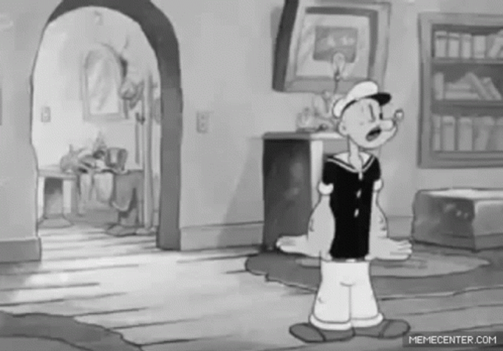Upset Popeye Falling Floor GIF