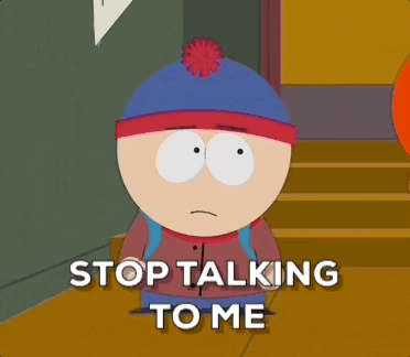 Upset Stan Marsh Stop Talking To Me GIF