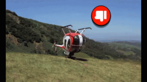 Upside Down And Spinning Helicopter Dislike Movement GIF