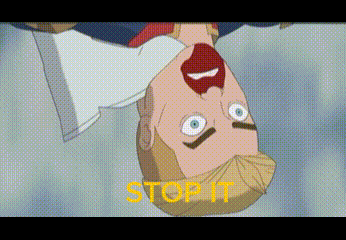 Upside Down Man Saying Stop It