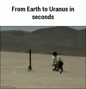 Uranus Earth Rocket Chase GIF
