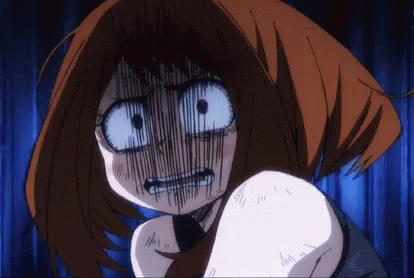 Uraraka Terrified Reaction GIF