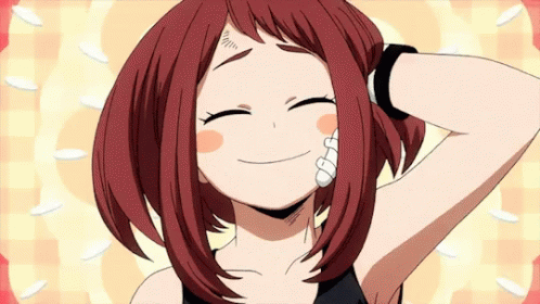 Uraraka Scratching Her Head GIF