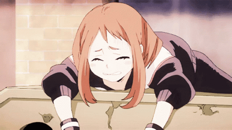 Uraraka Unexpected Vomiting Incident GIF