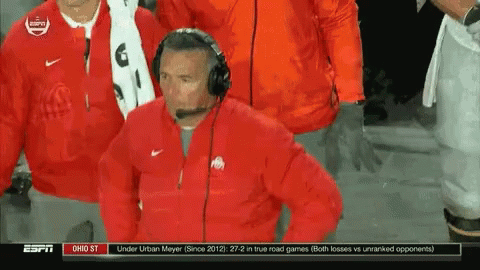 Urban Meyer Running While Hand In The Head GIF
