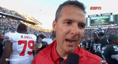 Urban Meyer Standing While Doing Interview GIF