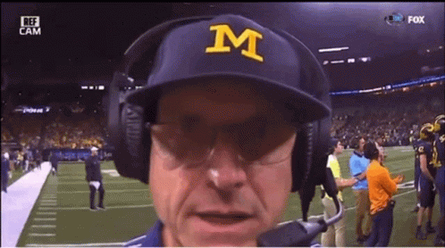 Urban Meyer With Head Set Close Up GIF