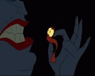 Hungry Ursula Eating Shrimp GIF