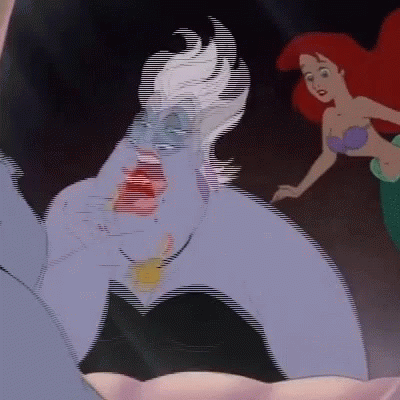 Ursula Talking To Ariel In The Mirror GIF