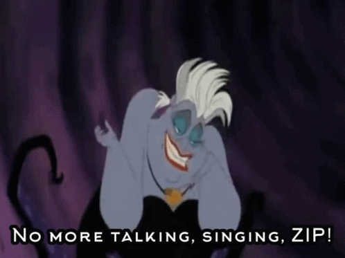No More Talking Singing Ursula GIF