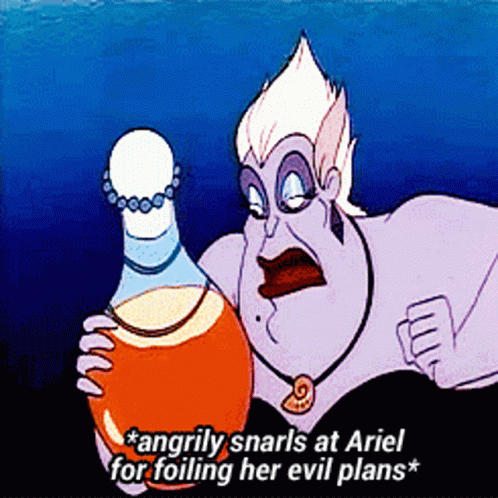 Angry Ursula Evil Plans GIF