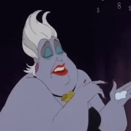 Ursula Beautifying Herself GIF