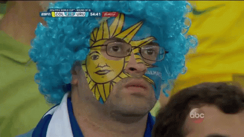 Uruguay Football Fan Face Paint GIF