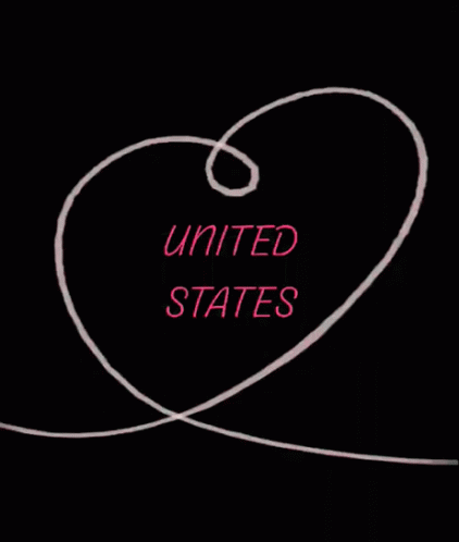 Usa United States Heart Effect Animation GIF