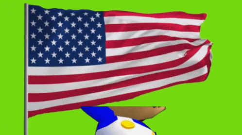 Usa Flag Super Mario Jumping GIF