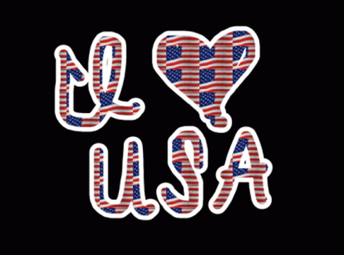 Animated Text I Love Usa GIF