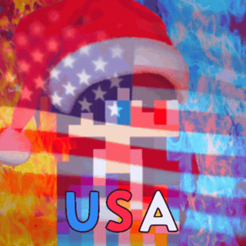 Pixelated Woman Usa GIF