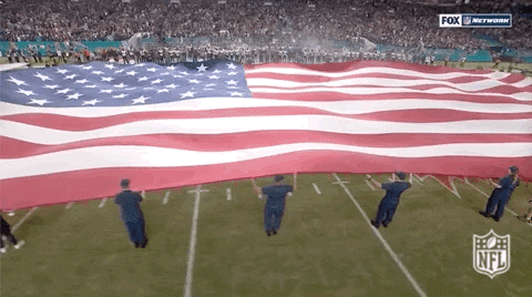 Usa American Flag Presents In Football Game GIF