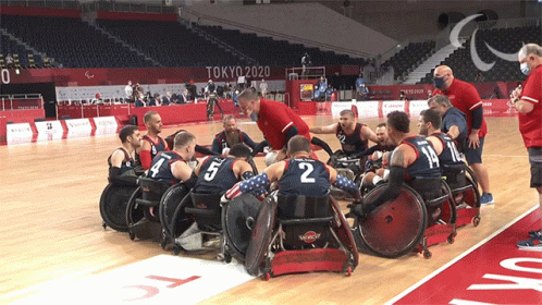 Usa Basketball Wheelchair Team Huddle GIF